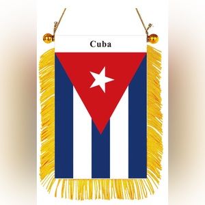 Cuba rearview mirror flag